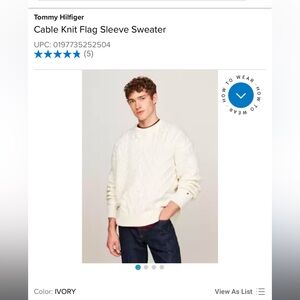 Tommy Hilfiger 
Cable Knit Flag Sleeve Sweater